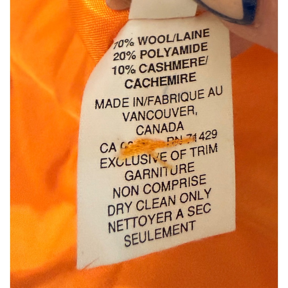 Jax Canada Orange Wool Cashmere Blend Shawl Collar Blazer Size 10 Jackets - Picture 13 of 13